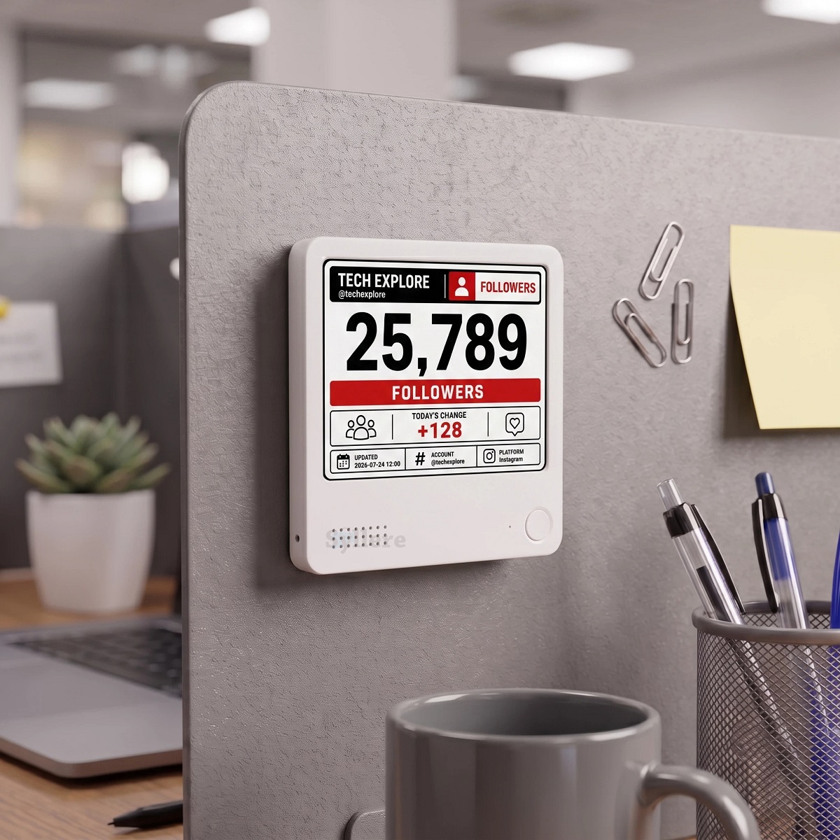 Instagram Follower Counter, Social Media Counter, Multi-Platform Connectivity, Productivity tracker, Gift for Content Creators detail image 7