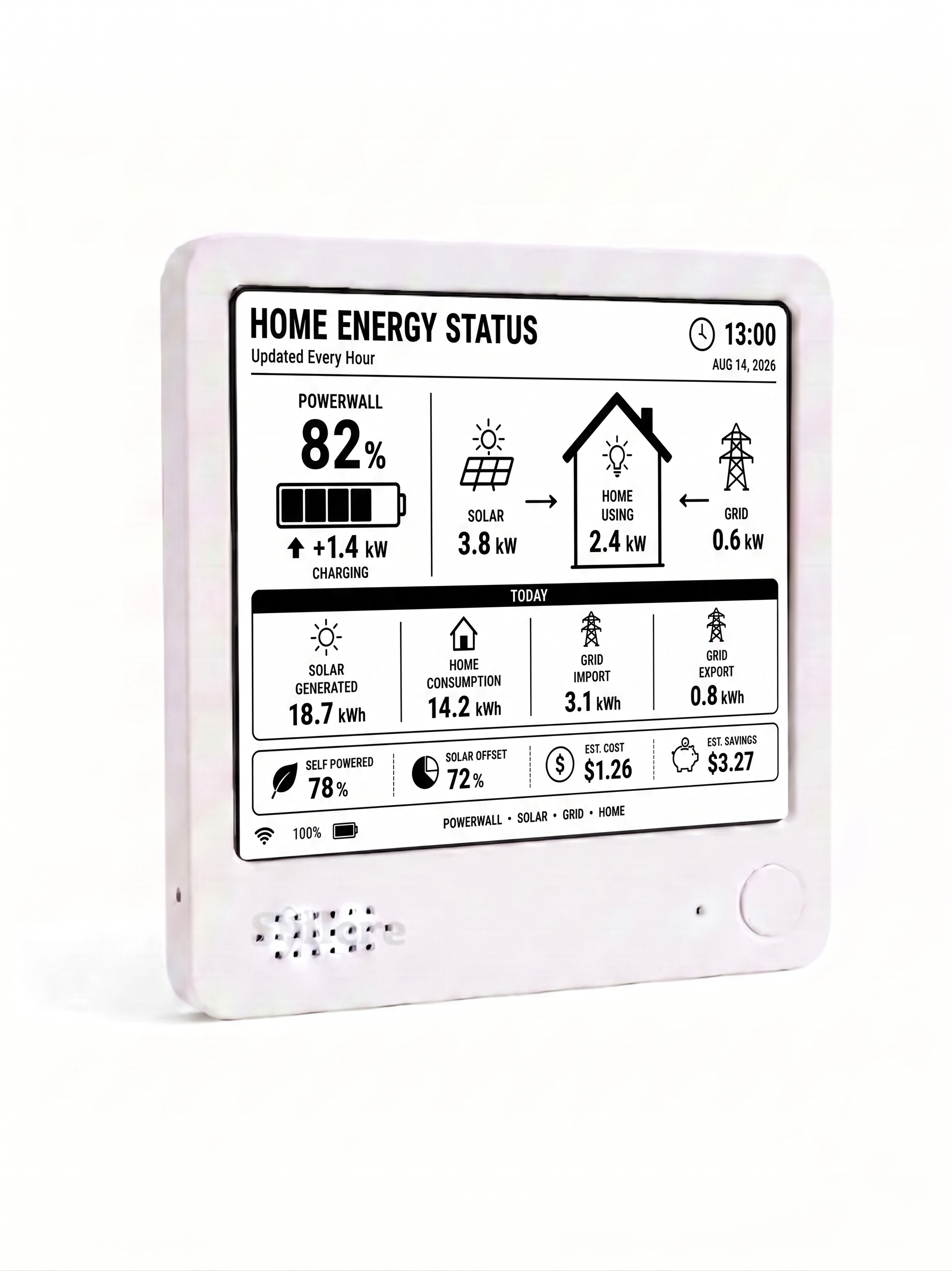 Tesla Powerwall Solar Tracker -Real-time Monitor, Home energy monitor, Power usage monitor, Smart Home Dashboard, Engineers Gifts detail image 10