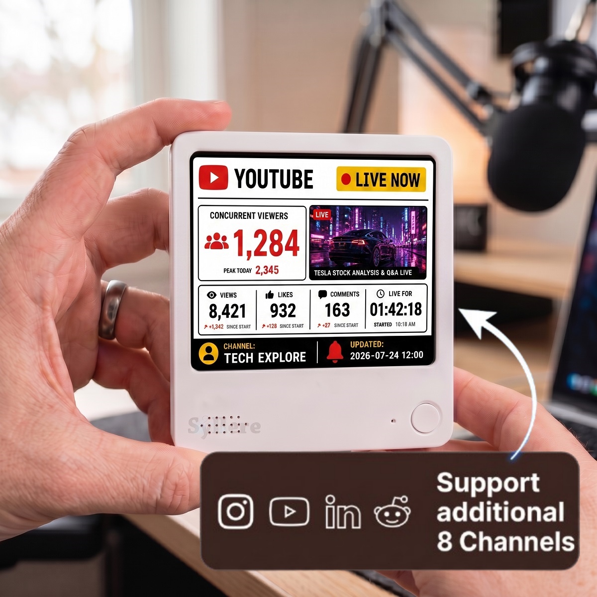 YouTube Live Stats Tracker – Real-Time Subscribers, YouTube Channel Subscribers Counter, Gift for gamer, Live stream tracker