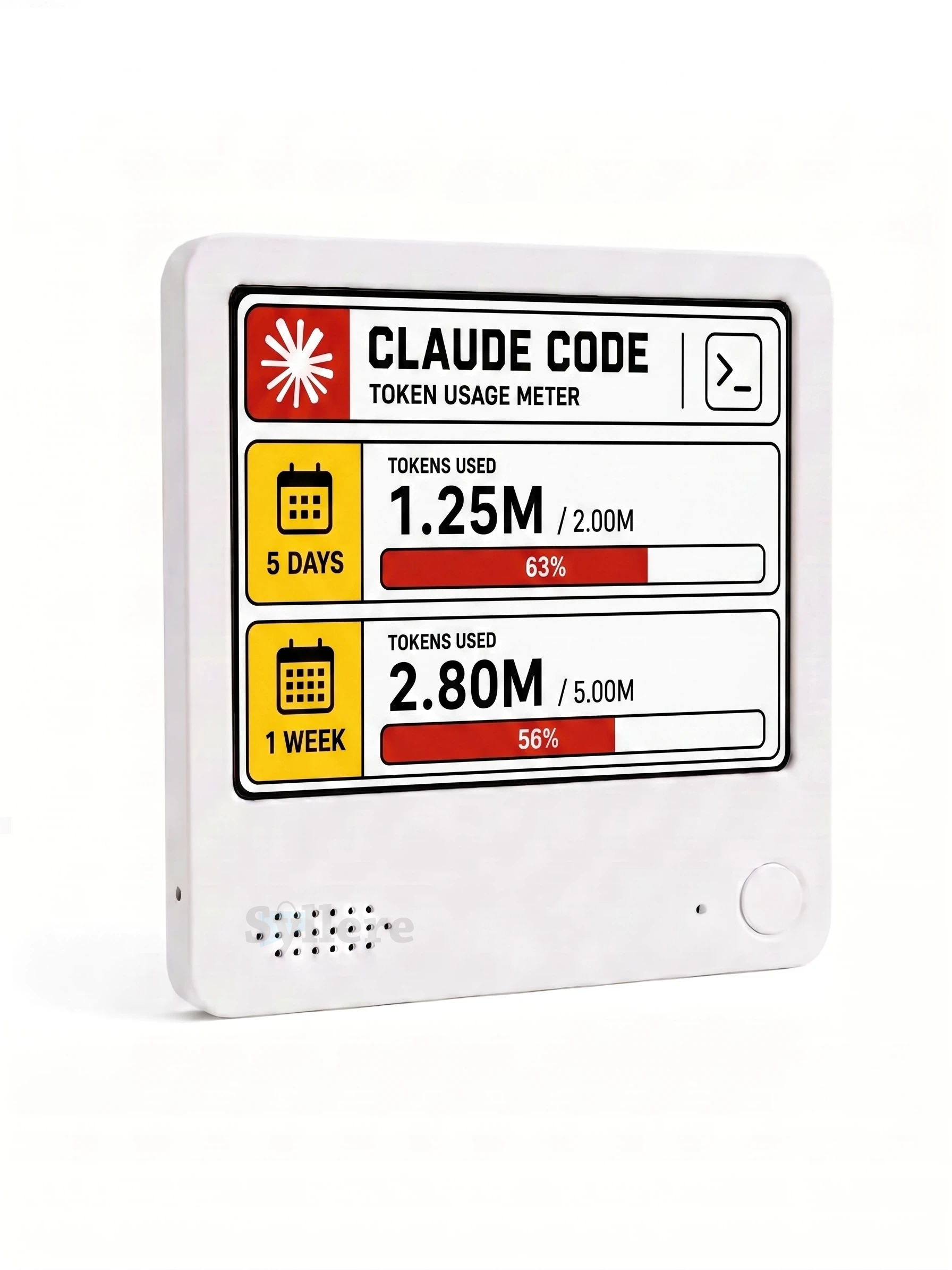 Claude Code Token Monitor, Claude usage tracker, Multi-Platform Connectivity, Wifi desk meter for ai coding, Developer gift ideas