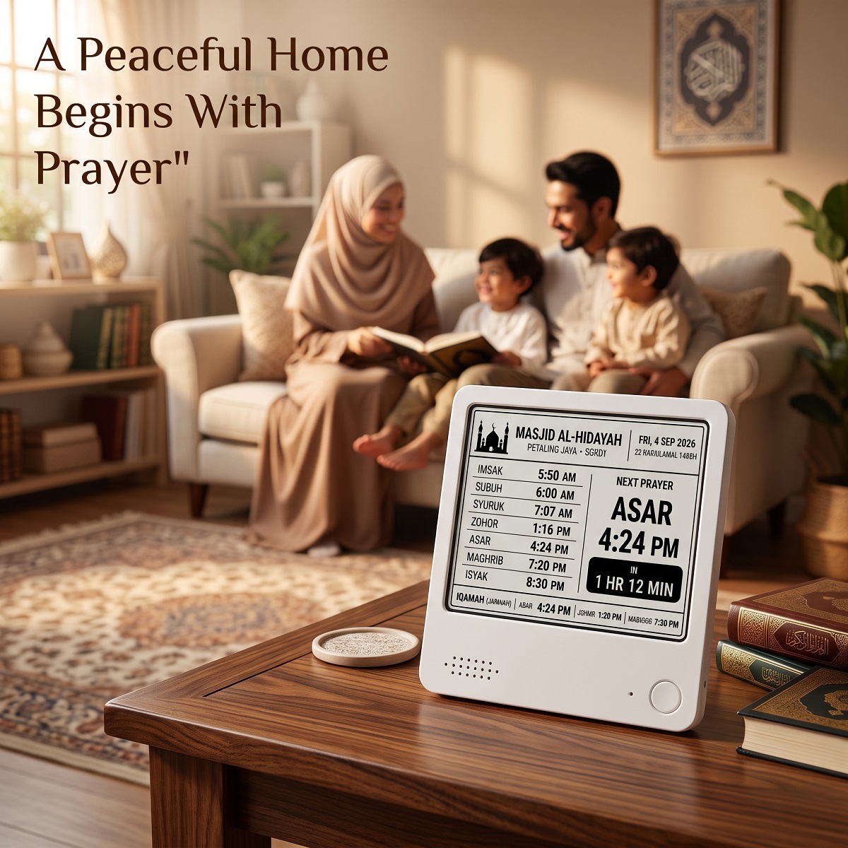 Everview Smart Waktu Solat E-Ink Display, Masjid & Surau, Malaysia Prayer Time, Iqamah Display detail image 7