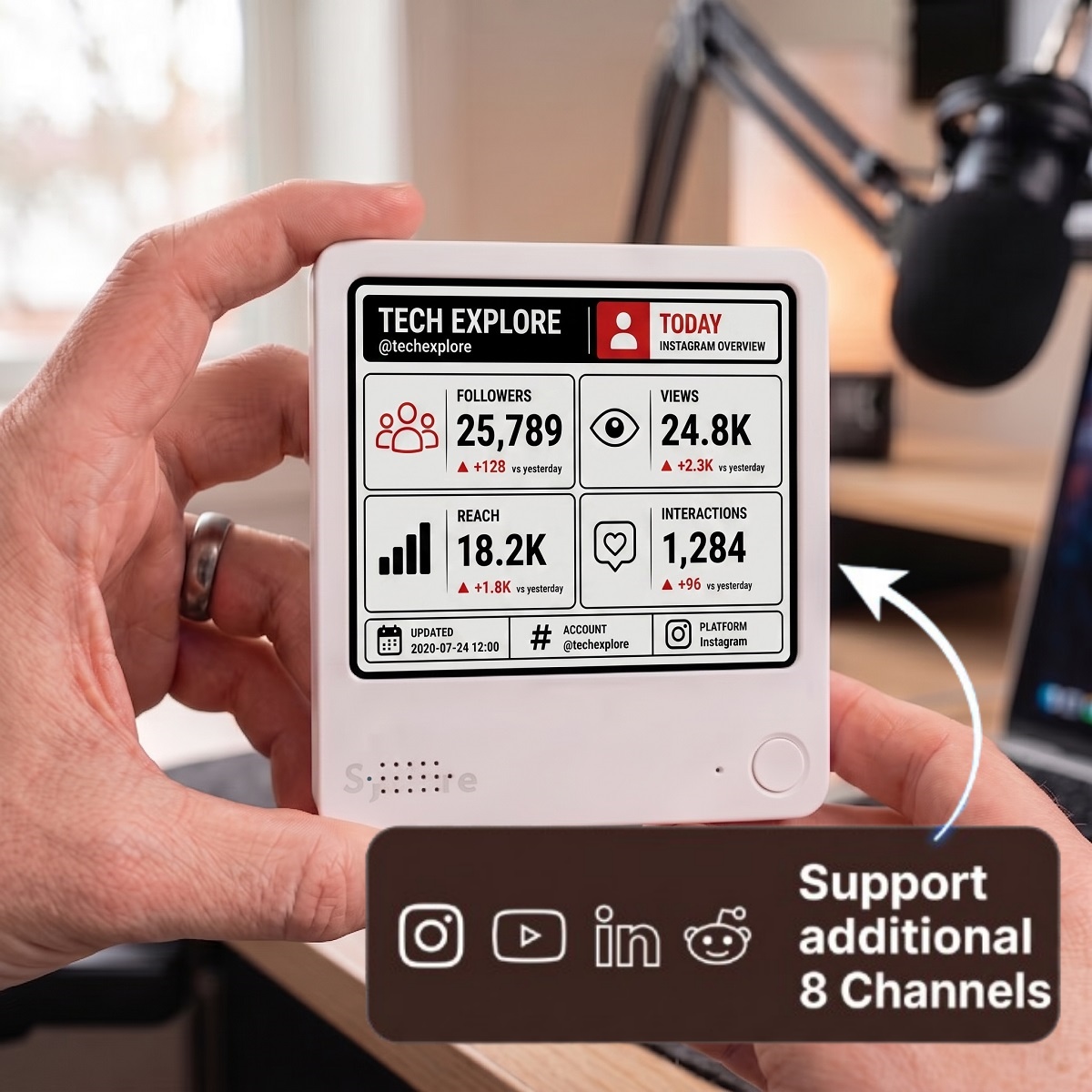 Instagram follower counter, Daily growth tracker, Ins Analytics Dashboard, Real-Time Daily Social Media Dashboard for Creators