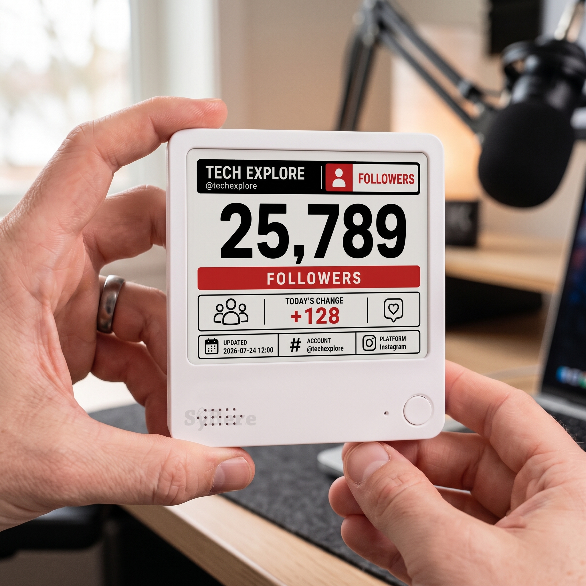 Instagram Follower Counter, Social Media Counter, Multi-Platform Connectivity, Productivity tracker, Gift for Content Creators detail image 4