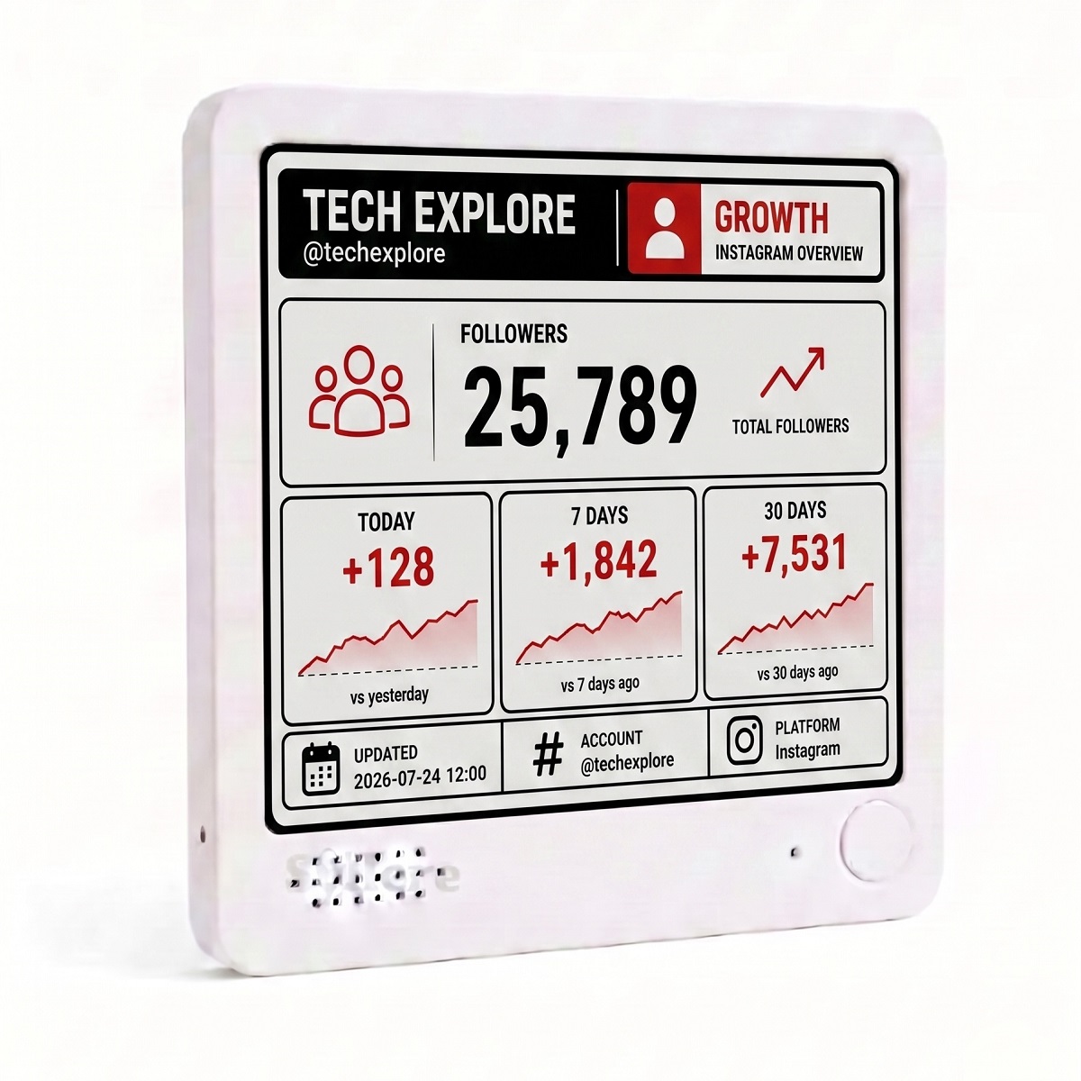 Customizable Instagram Growth Tracker, Instagram Growth Tracker, Social Medi Growth Display, Counter Gift, Creator Desk Sign detail image 1
