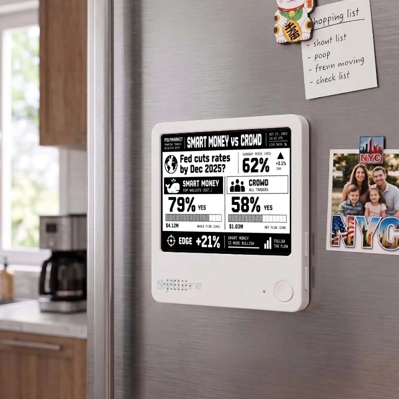 Polymarket Whale Radar E-Ink Display – Live Prediction Market Smart Money & Whale Tracker, Trading Desk Dashboard detail image 9