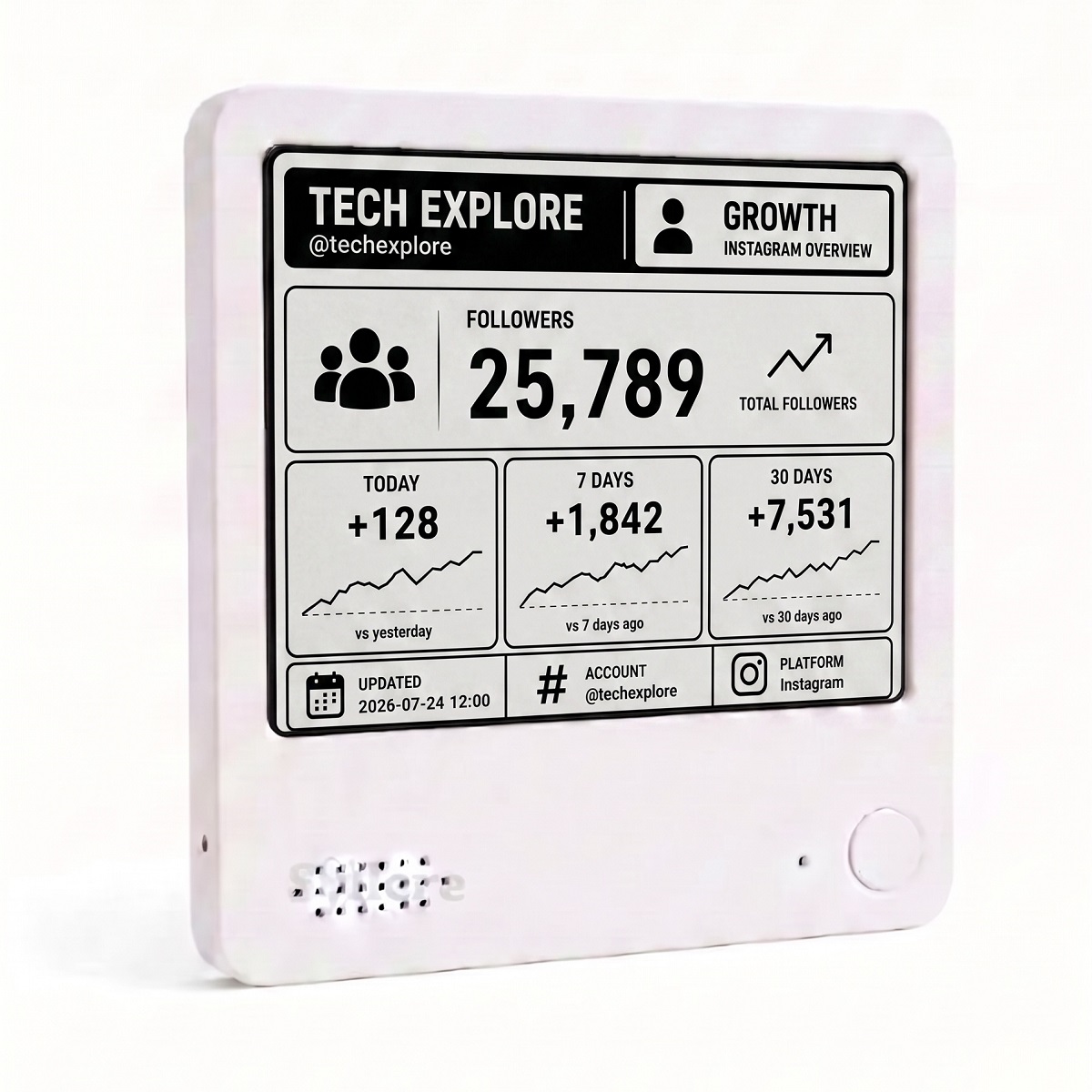 Customizable Instagram Growth Tracker, Instagram Growth Tracker, Social Medi Growth Display, Counter Gift, Creator Desk Sign detail image 2