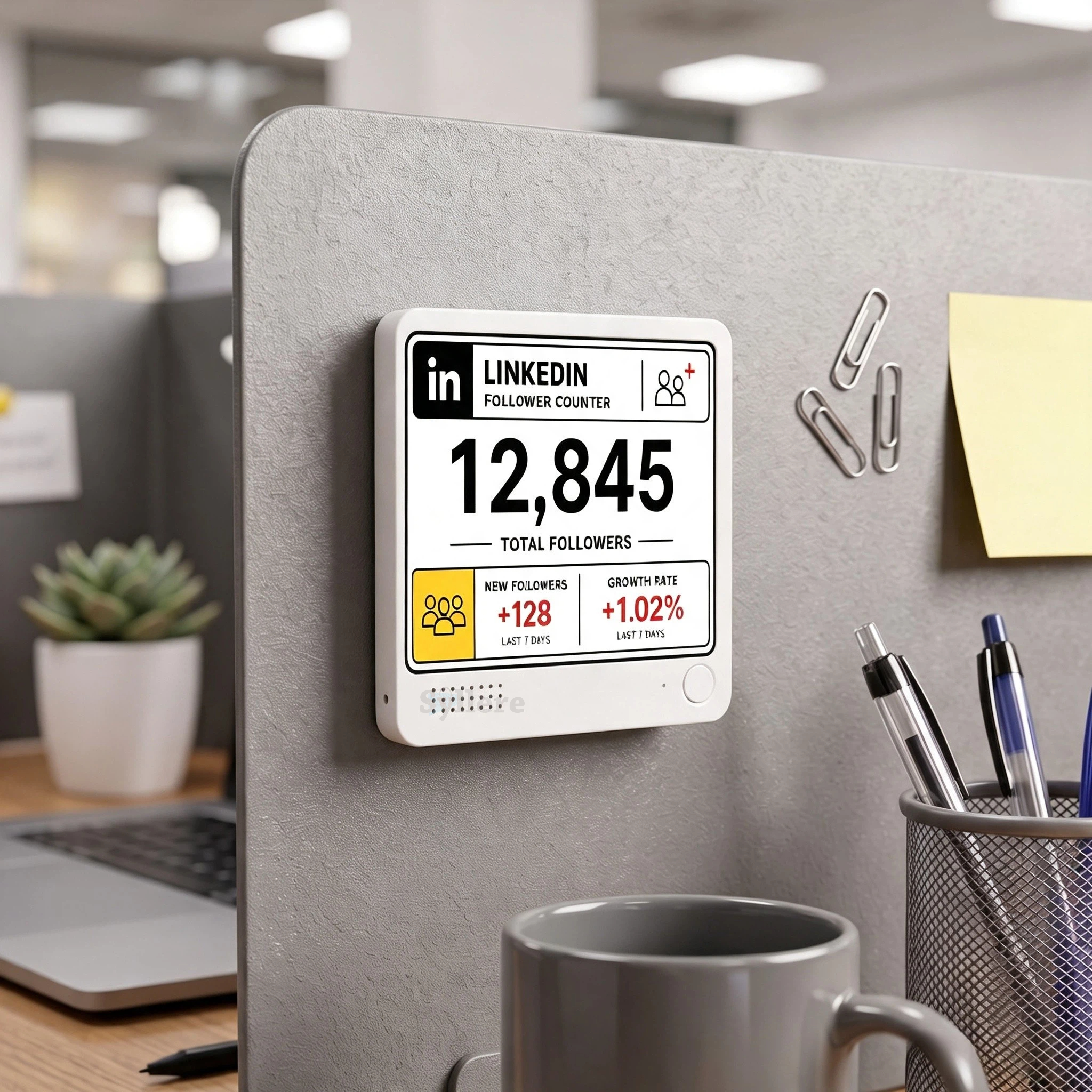 LinkedIn follower counter, Real-Time Follower Display, Multi-Platform Connectivity, Creator desk decor, Business owner gift