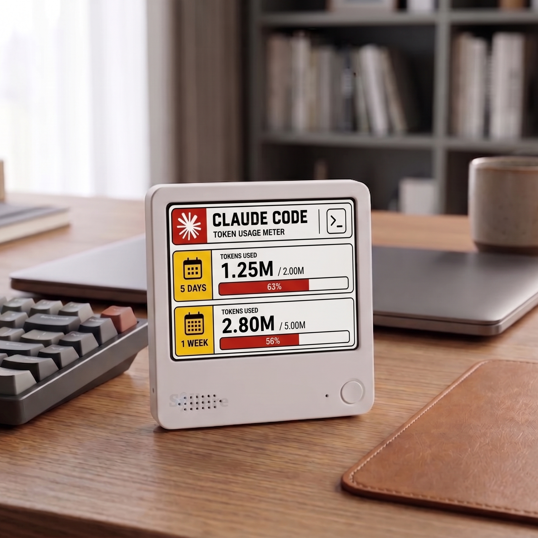 Claude Code Token Monitor, Claude usage tracker, Multi-Platform Connectivity, Wifi desk meter for ai coding, Developer gift ideas detail image 6
