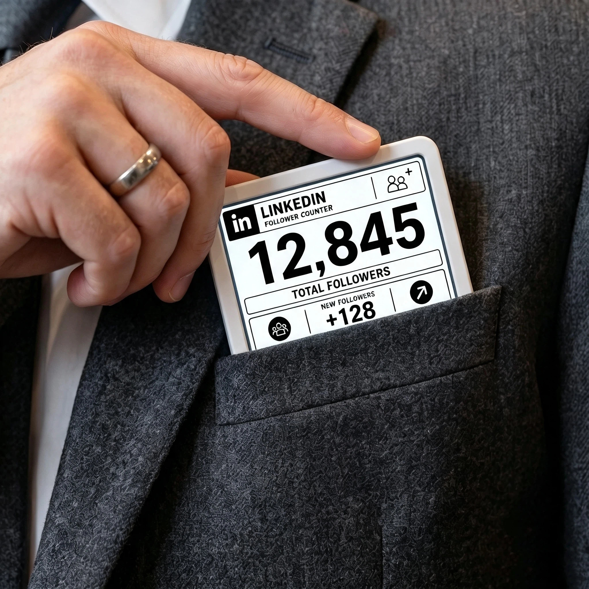 LinkedIn follower counter, Real-Time Follower Display, Multi-Platform Connectivity, Creator desk decor, Business owner gift detail image 2