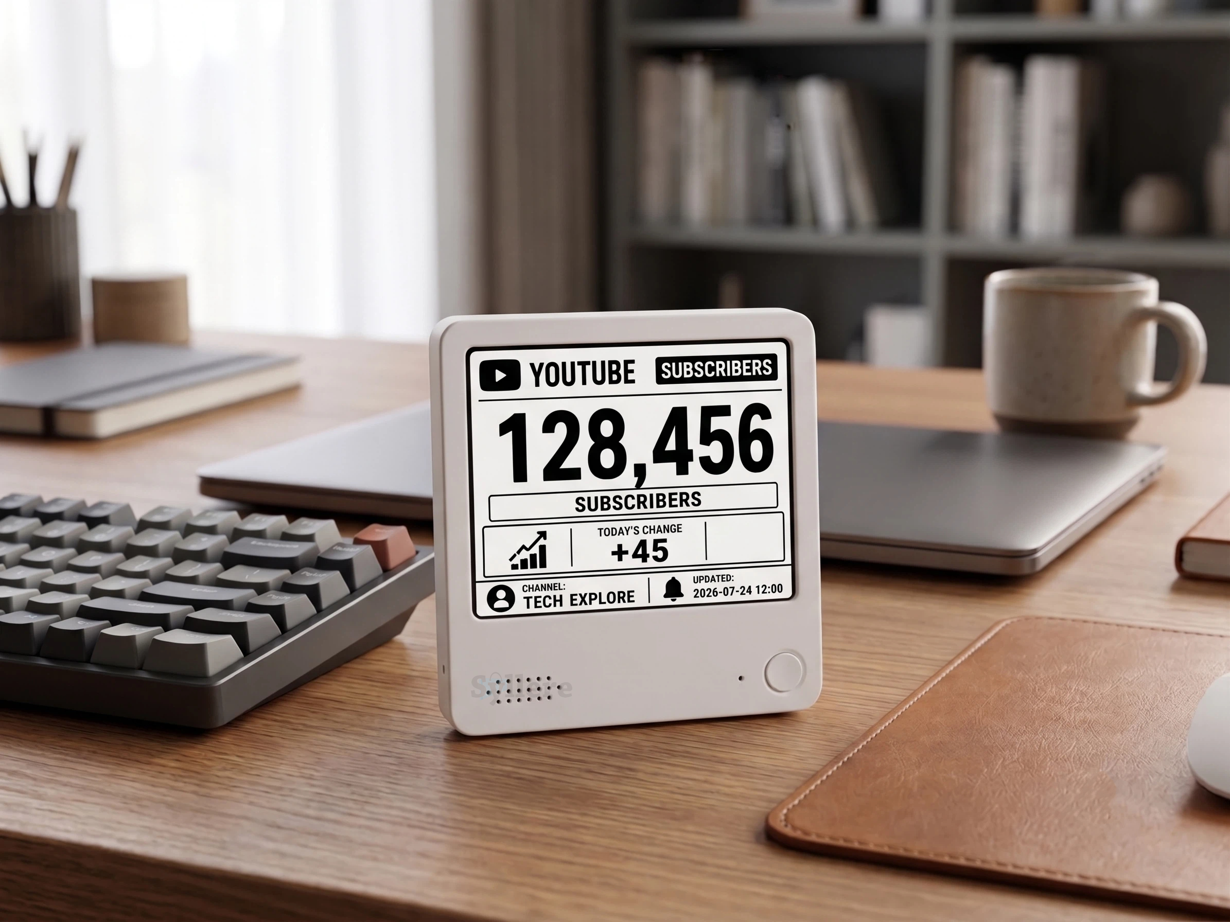 YouTube Subscriber Counter, Real-Time Social Media Tracker, Multi-Platform Connectivity, Portable E-Ink Display, Gift for Him/Her detail image 4